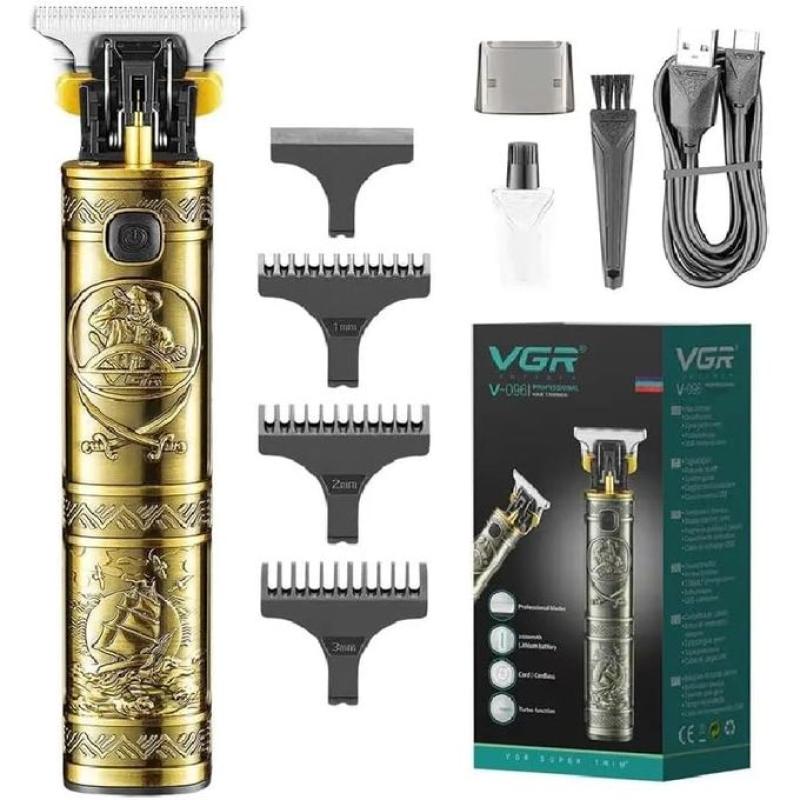 VGR V-096 Digital Professional Rechargeabl HairTrimmer USB-Gold