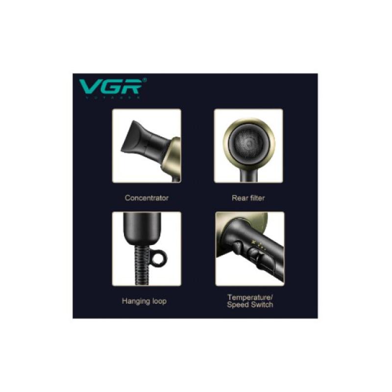 VGR V-453 Powerful Ionic Hot And Cool Hair Dryer- 1800-2200 Watt