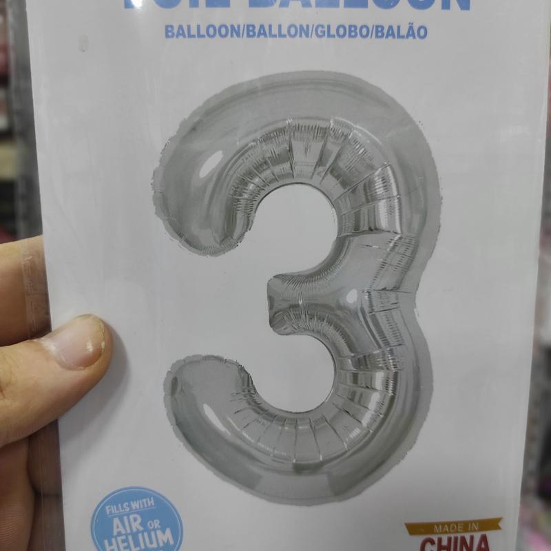 32 inch multicolor helium balloon number 3