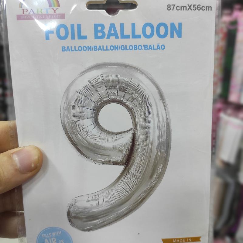 32 inch multicolor helium balloon number 9