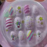 Kids Fake Nails Girls Press on Nails Girls False Nails On Pre-glue Full Cover Children Artificial Fake Nail Tips Pre Glue Full Cover
