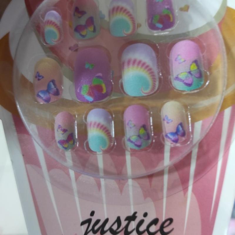 Kids Fake Nails Girls Press on Nails Girls False Nails On Pre-glue Full Cover Children Artificial Fake Nail Tips Pre Glue Full Cover