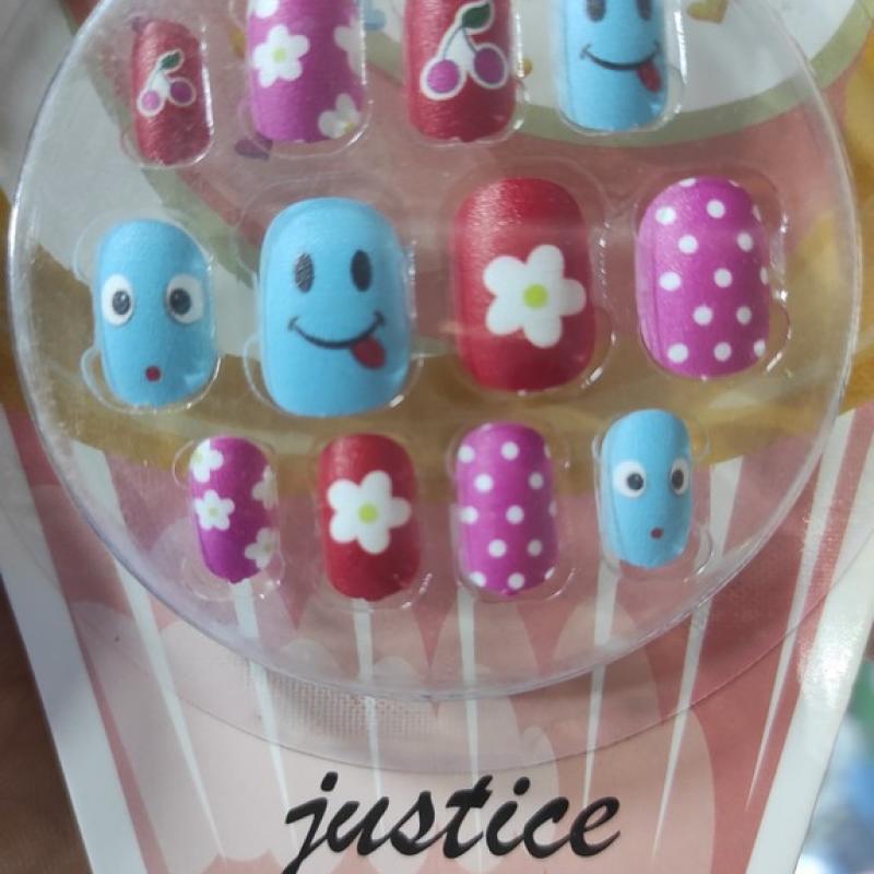 Kids Fake Nails Girls Press on Nails Girls False Nails On Pre-glue Full Cover Children Artificial Fake Nail Tips Pre Glue Full Cover