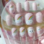 Kids Fake Nails Girls Press on Nails Girls False Nails On Pre-glue Full Cover Children Artificial Fake Nail Tips Pre Glue Full Cover