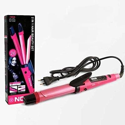 N.O.V.A-Straightener and Curler NHC-1818Sc 2 In 1 Hair Beauty Set Curler And Straightener