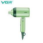 VGR V-421 Professional Foldable Hair Dryer 1200W DC Motor 2 Speed Settings comes with Styling Concentrator, Overheating Protection & a Hanging Loop - Green