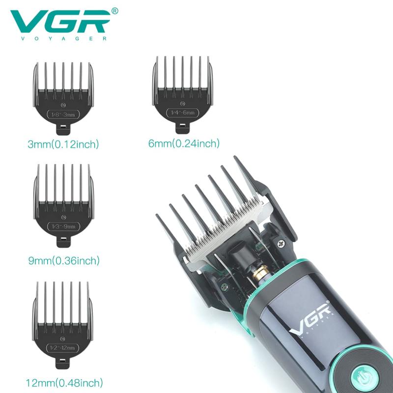 VGR V-671 Salon Series Professional Digital Display Cordless Hair Clipper with Dual motor Beard Trimmer