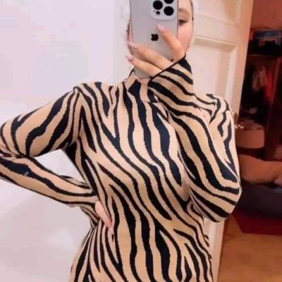 Zebra Print Sweater Color: White and Black