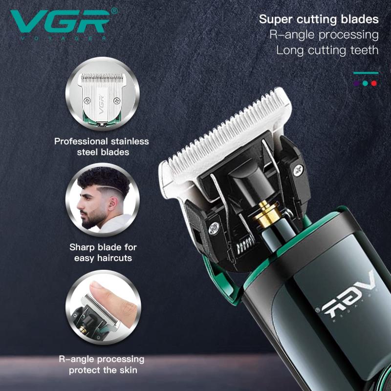 VGR V-671 Salon Series Professional Digital Display Cordless Hair Clipper with Dual motor Beard Trimmer