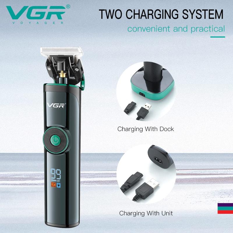 VGR V-671 Salon Series Professional Digital Display Cordless Hair Clipper with Dual motor Beard Trimmer