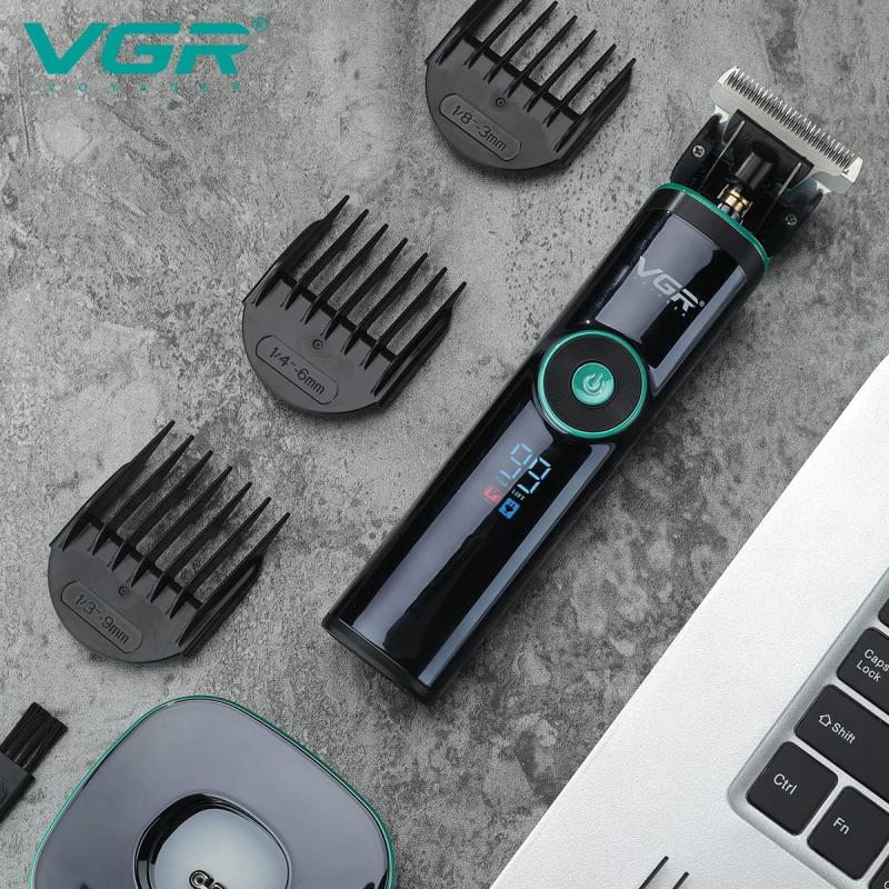 VGR V-671 Salon Series Professional Digital Display Cordless Hair Clipper with Dual motor Beard Trimmer