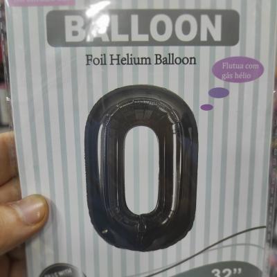 32 inch multicolor helium balloon number 0