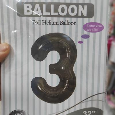 32 inch multicolor helium balloon number 3