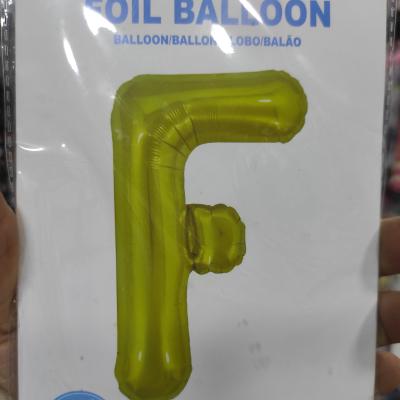 32" Multicolor Letter F Helium Balloon