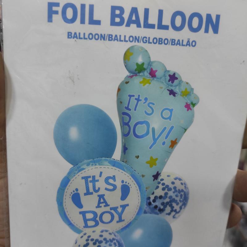 6pcs Baby Girl and Boy Celebration Balloon Pink and Blue Colors - Unique Design